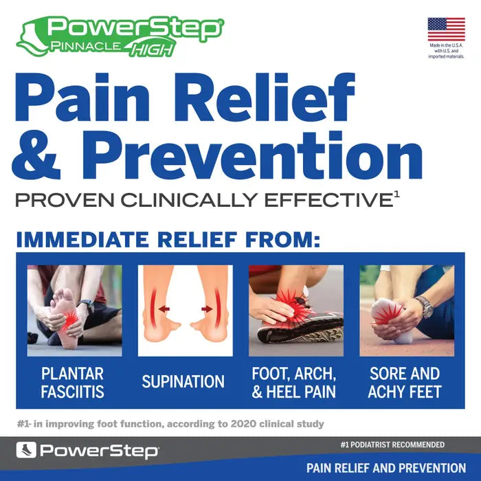 PowerStep Pinnacle High Arch Full Length Orthotic Insoles